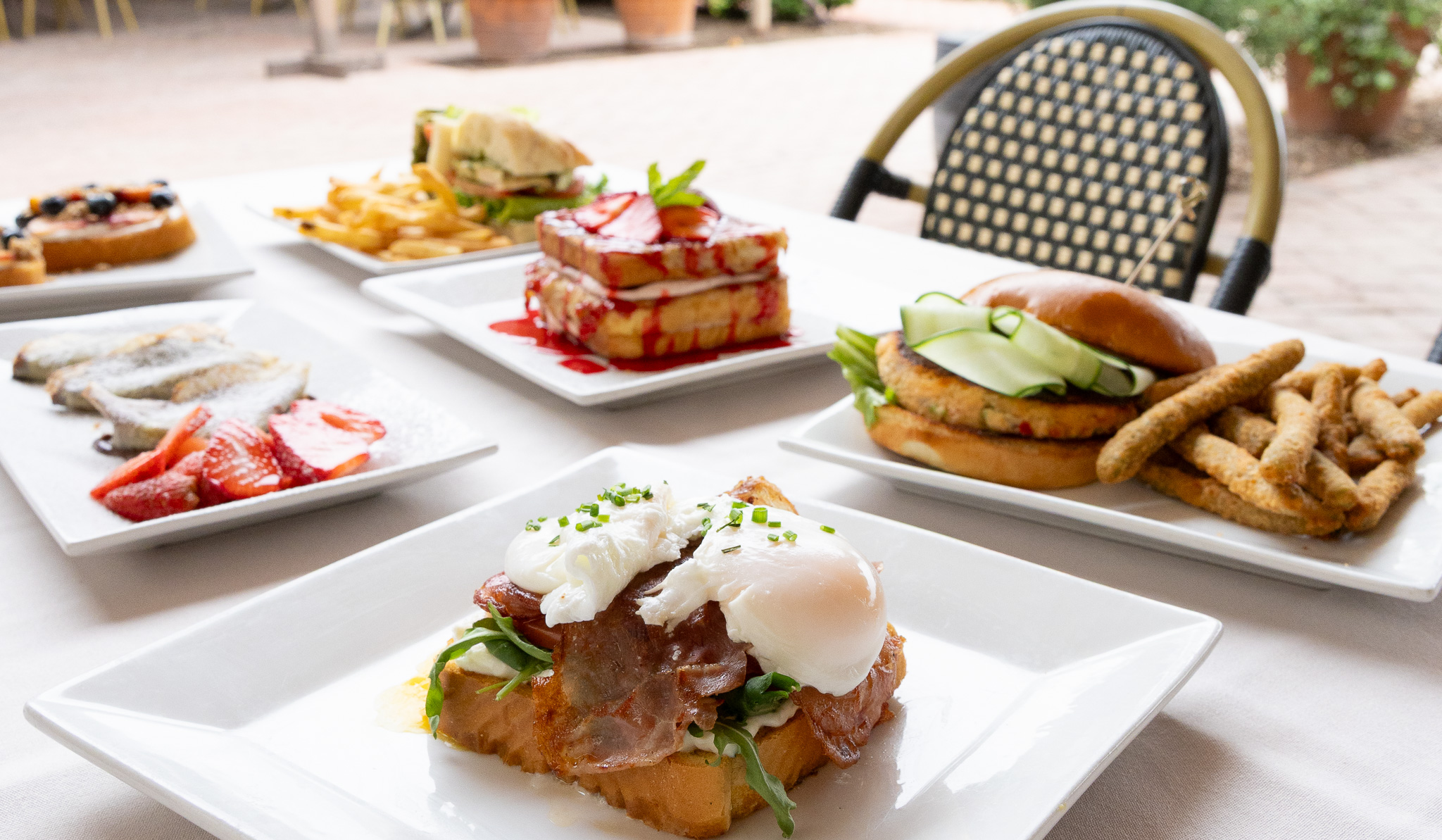 Brunch plates at Bouquet Restaurant