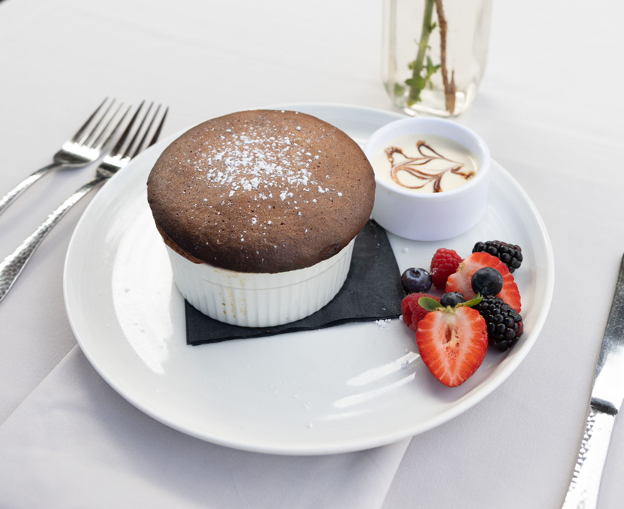 Dessert on a Plate with strawberries